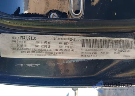 2016 Dodge Dart Se z USA, uszkodzony, nr VIN 1C3CDFAA3GD645373